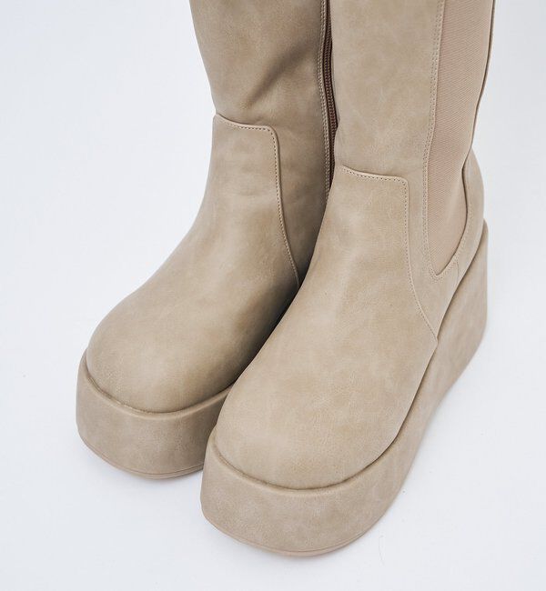  「【マイナス3キロ見え/SNSで話題】厚底サイドゴアロングブーツ」|その他|