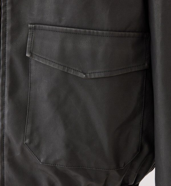  「ミドルエコレザージャケット」|テーラードジャケット|