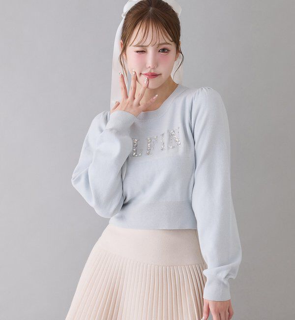  「キラキラビジューロゴニット」|ニット・セーター|