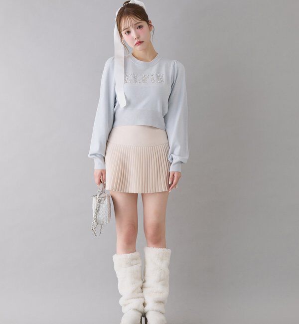  「キラキラビジューロゴニット」|ニット・セーター|