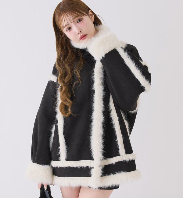  「フェイクムートンロングジャケット」|ダウンベスト・ベスト|