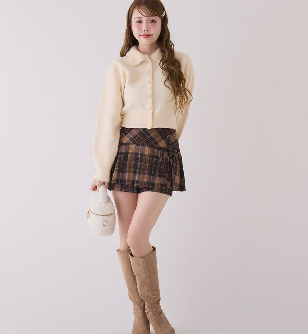  「シャギー襟配色ポロニット」|ニット・セーター|