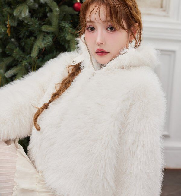  「フェイクファーショートブルゾン」|ダウンベスト・ベスト|