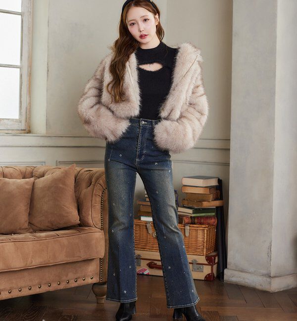  「フェイクファーショートブルゾン」|ダウンベスト・ベスト|