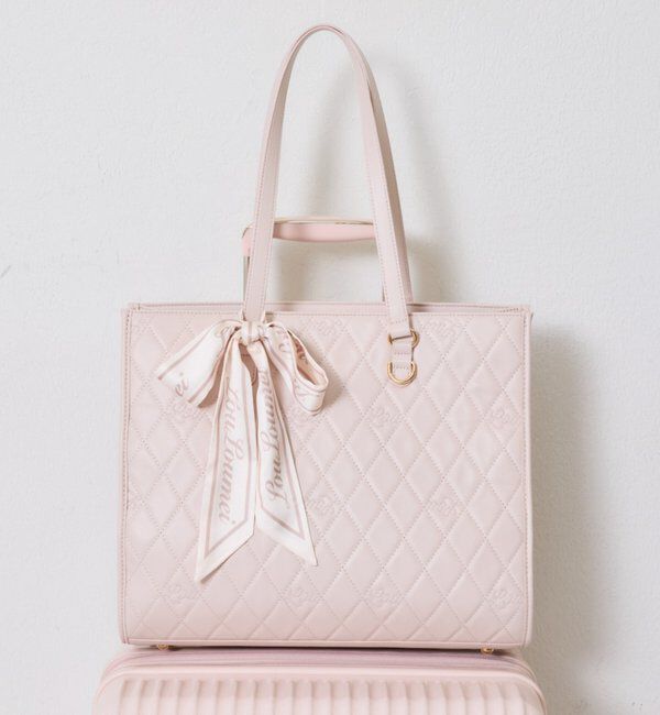  「【LouLoumei】スカーフ付きキルティングキャリーオントート/自立可能」|その他|