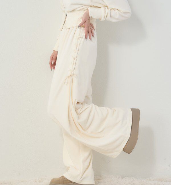  「【セットアップ可能】レースアップカットパンツ」|その他|アイボリー