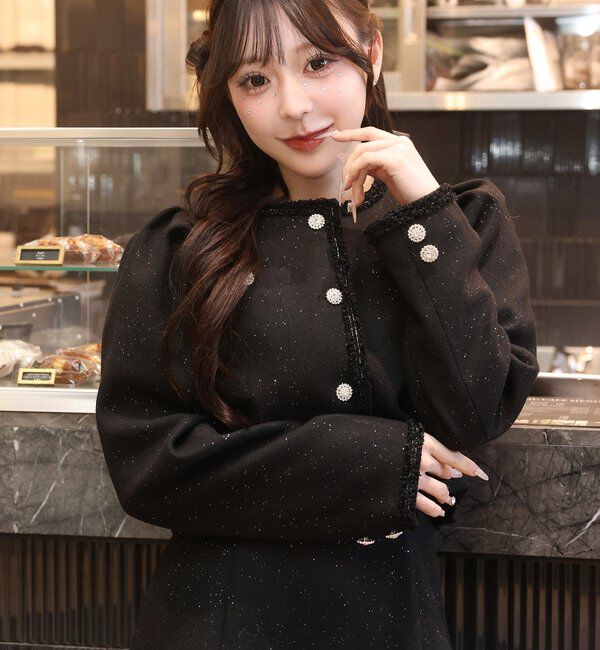  「キラキラノーカラージャケット」|テーラードジャケット|