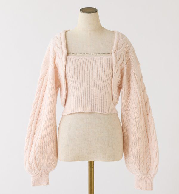  「ケーブルニットアンサンブル」|ニット・セーター|