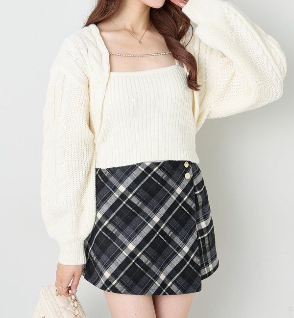  「金ボタン付スタイルアップスカショーパン」|スカート|