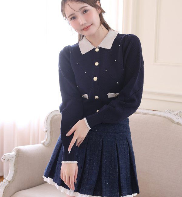  「ベルト付きレイヤードプリーツミニスカート」|スカート|