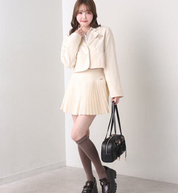  「ブローチ付きショートテーラージャケット/WEB限定リバイバル」|テーラードジャケット|