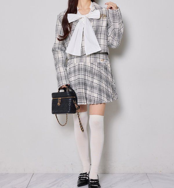  「ブローチ付きショートテーラージャケット/WEB限定リバイバル」|テーラードジャケット|