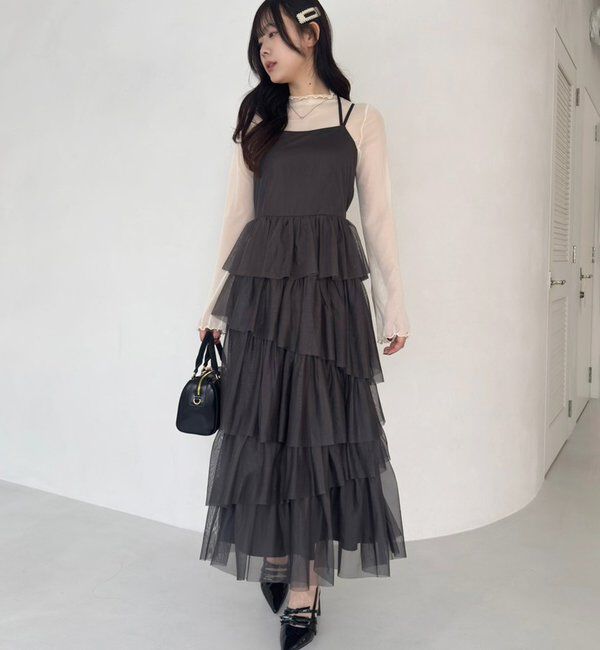  「【WEB限定リバイバル】ティアードチュールワンピース」|ワンピース|