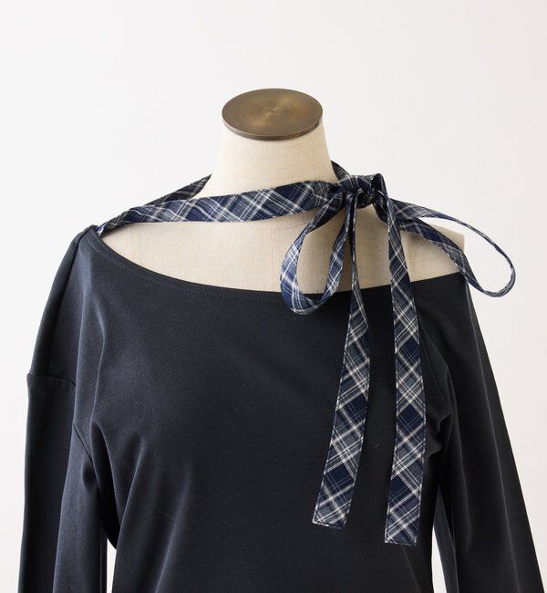  「リボンタイ／ワンショルカットトップス」|プルオーバー|