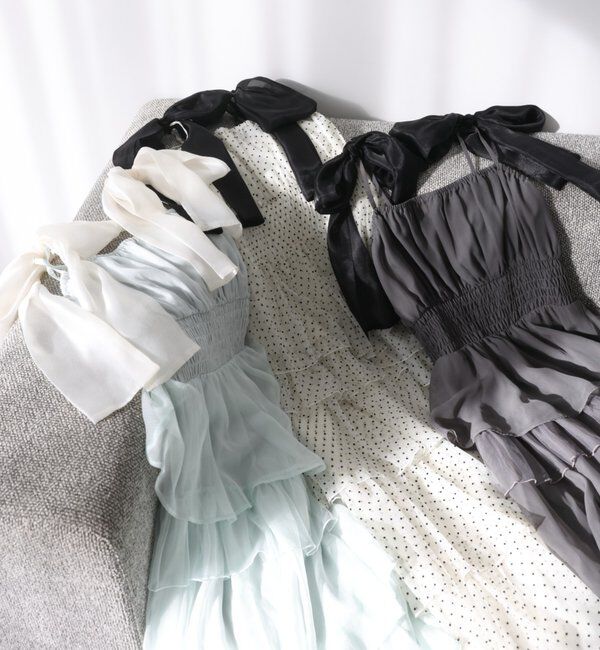  「肩リボンティアードキャミワンピ」|ワンピース|