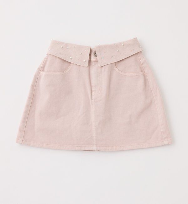  「ウェスト折り返しデニムミニスカート」|スカート|