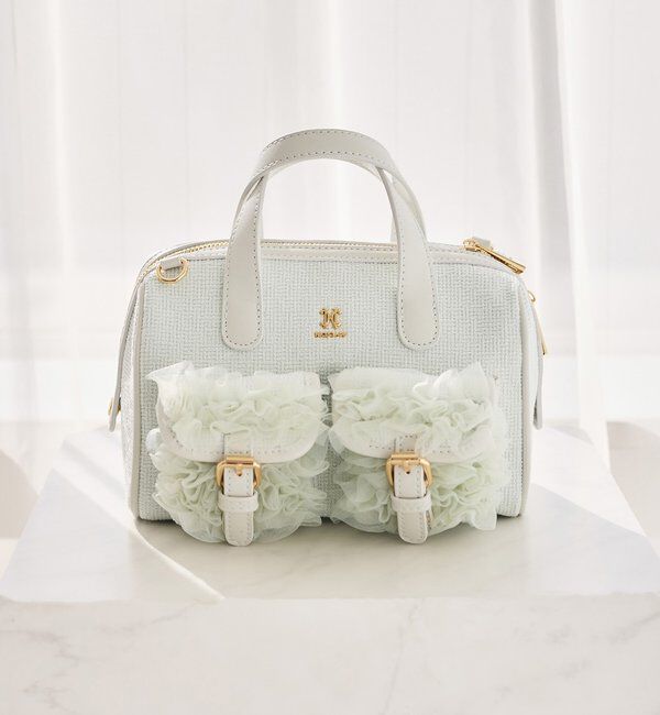  「チュールポケットミニボストンバッグ」|ショルダー・メッセンジャー|ミント