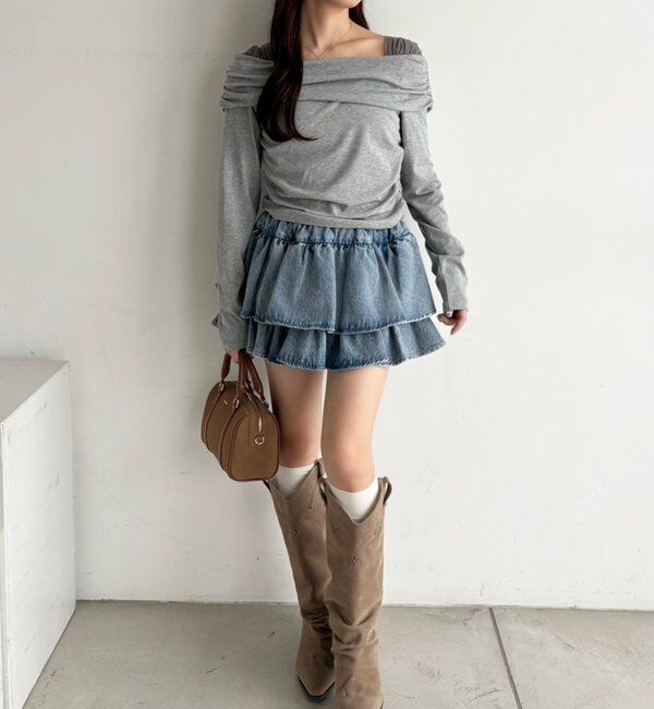  「【REVIVAL】WEB限定/セットアップ対応/ティアードミニスカート」|スカート|