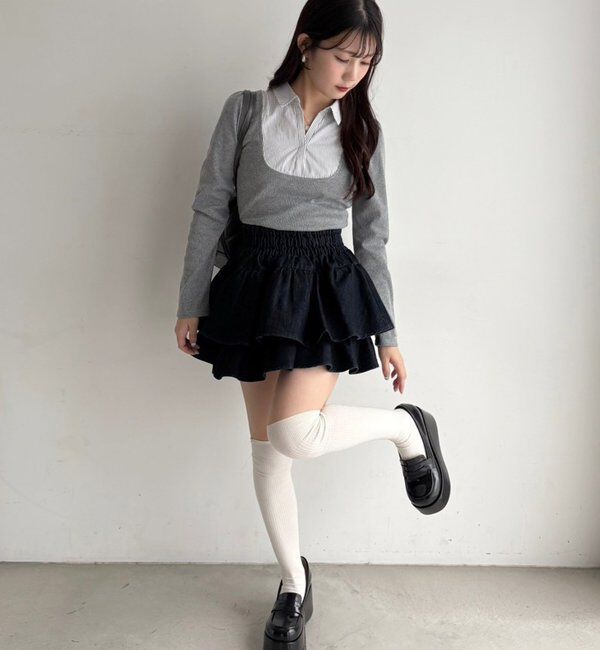  「【REVIVAL】WEB限定/セットアップ対応/ティアードミニスカート」|スカート|