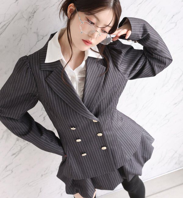  「【リボン取り外し可能】フロントギャザーボウタイシャツ」|シャツ・ブラウス|