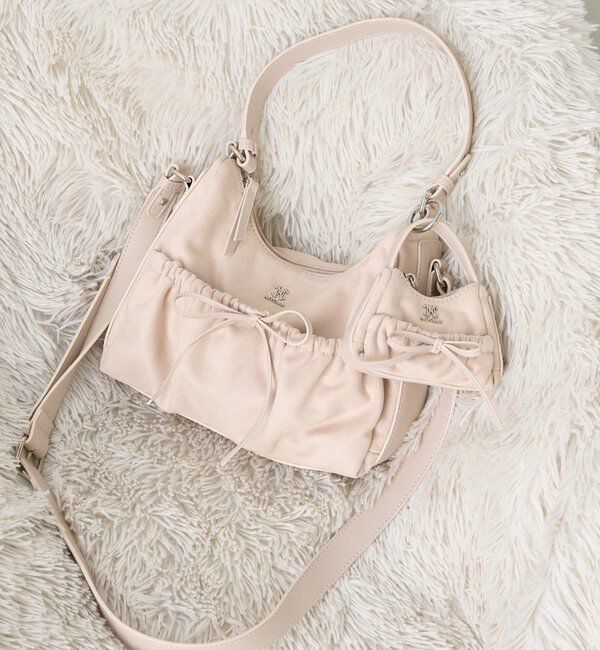  「ミニバッグチャーム付きドロストリボンバッグ」|ショルダー・メッセンジャー|