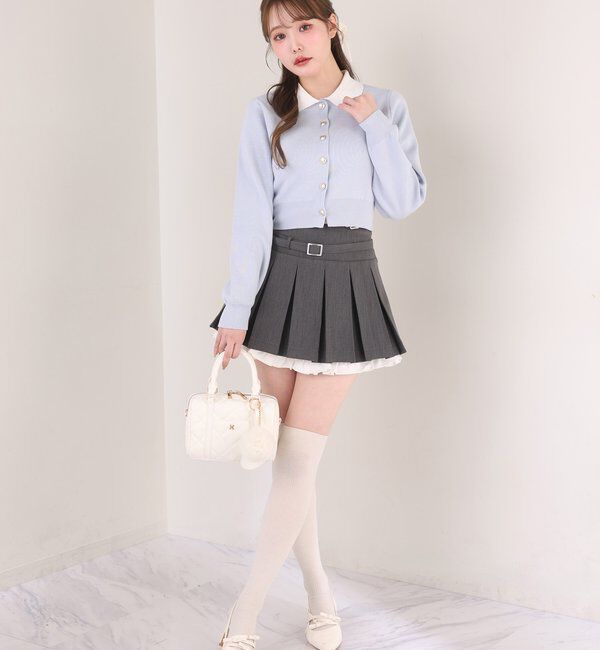  「【SMサイズ展開あり】ベルト付きレイヤードプリーツミニスカート」|その他|