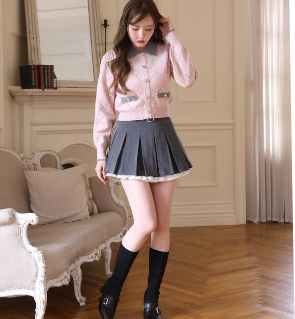  「【SMサイズ展開あり】ベルト付きレイヤードプリーツミニスカート」|その他|