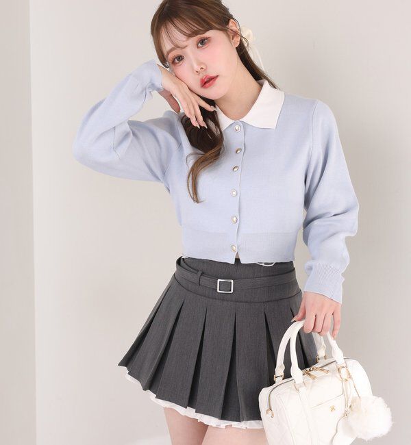  「【SMサイズ展開あり】ベルト付きレイヤードプリーツミニスカート」|その他|