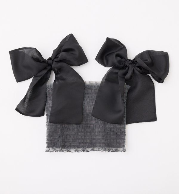  「肩リボン取り外し可能カップ付きシャーリングインナー」|プルオーバー|