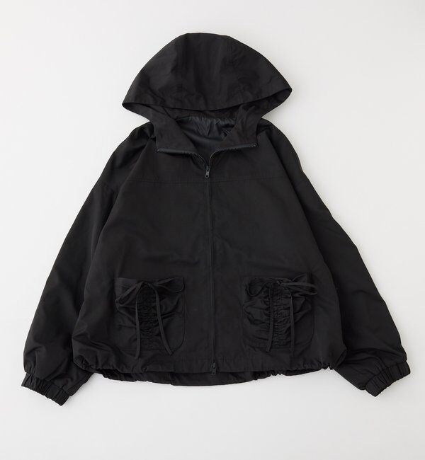  「ドロストリボンポケット付きマウンテンパーカー」|ダウンベスト・ベスト|