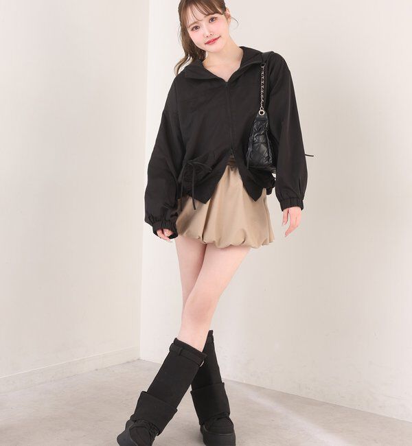  「ドロストリボンポケット付きマウンテンパーカー」|ダウンベスト・ベスト|