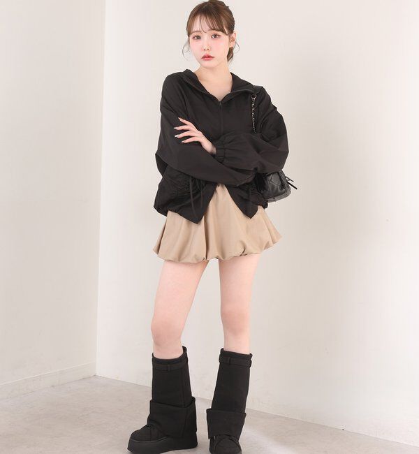  「ドロストリボンポケット付きマウンテンパーカー」|ダウンベスト・ベスト|