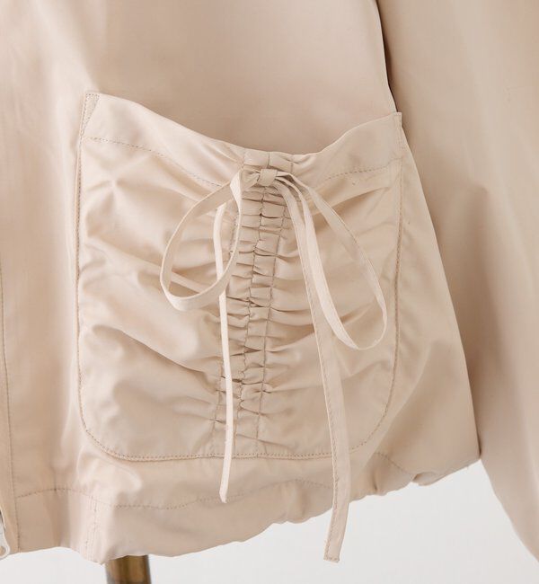  「ドロストリボンポケット付きマウンテンパーカー」|ダウンベスト・ベスト|