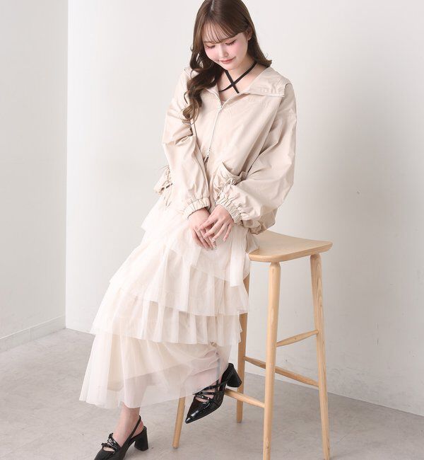  「ドロストリボンポケット付きマウンテンパーカー」|ダウンベスト・ベスト|