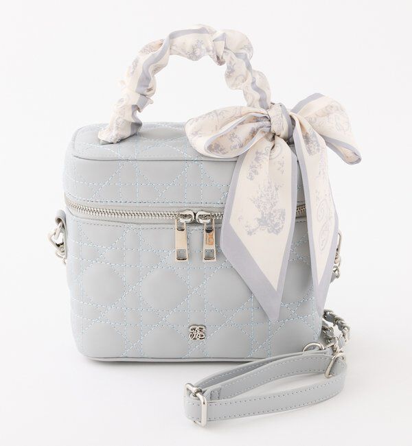  「ギャザーリボンハンドルバニティバッグ」|ショルダー・メッセンジャー|サックスブルー