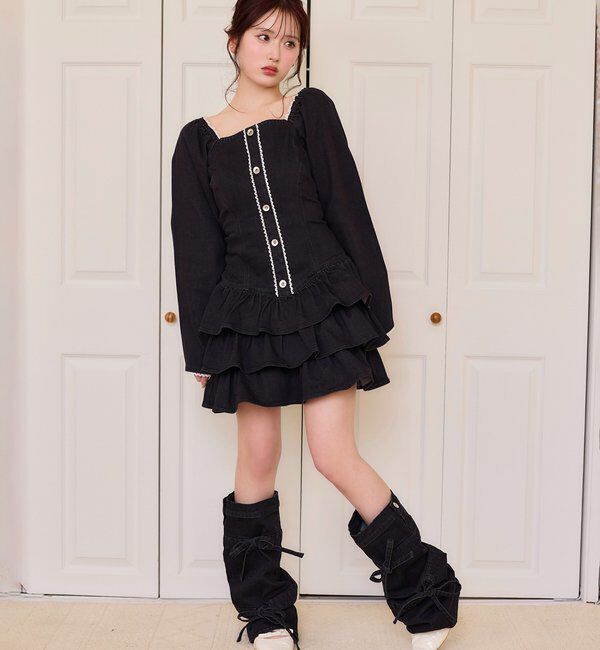  「【Denim Collection】リボンデニムレッグウォーマー」|その他|