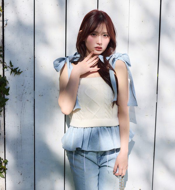  「【Denim Collection】レースアップデニムパンツ/SMサイズ展開あり」|その他|