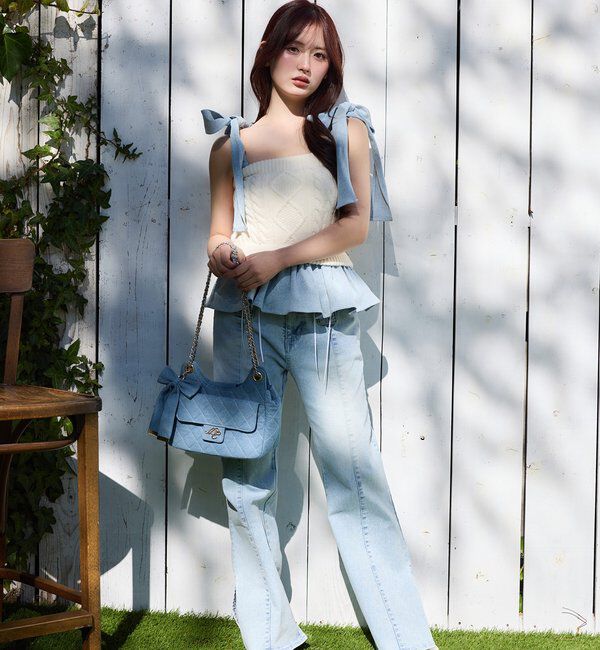  「【Denim Collection】レースアップデニムパンツ/SMサイズ展開あり」|その他|