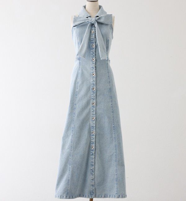  「【Denim Collection】ボレロセットサイドカットロングワンピ」|ワンピース|