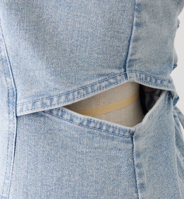  「【Denim Collection】ボレロセットサイドカットロングワンピ」|ワンピース|