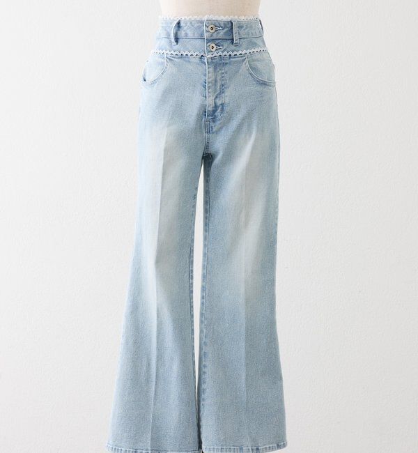  「【SMサイズ展開あり】ウエストレースフレアデニム」|その他|