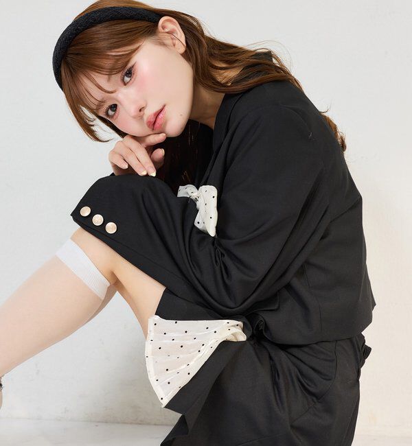  「【セットアップ可能】ビッグリボンテーラードジャケット」|ダウンベスト・ベスト|