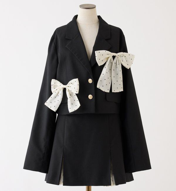  「【セットアップ可能】ビッグリボンテーラードジャケット」|ダウンベスト・ベスト|