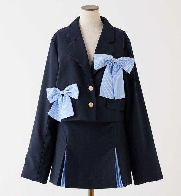  「【セットアップ可能】ビッグリボンテーラードジャケット」|ダウンベスト・ベスト|