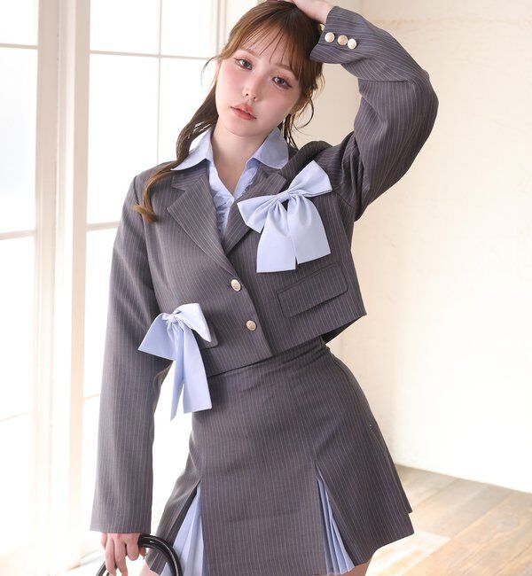  「【セットアップ可能】配色プリーツスカート/SMサイズ展開あり」|スカート|