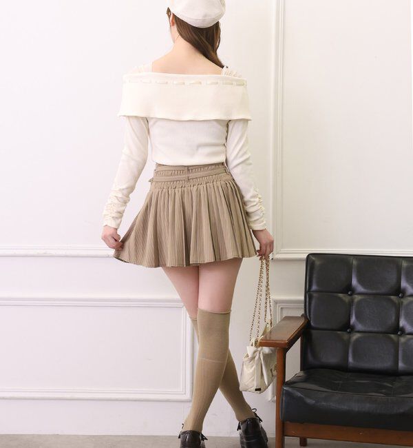  「【SMサイズ展開あり】ダブルベルト付きプリーツミニスカ－ト」|スカート|