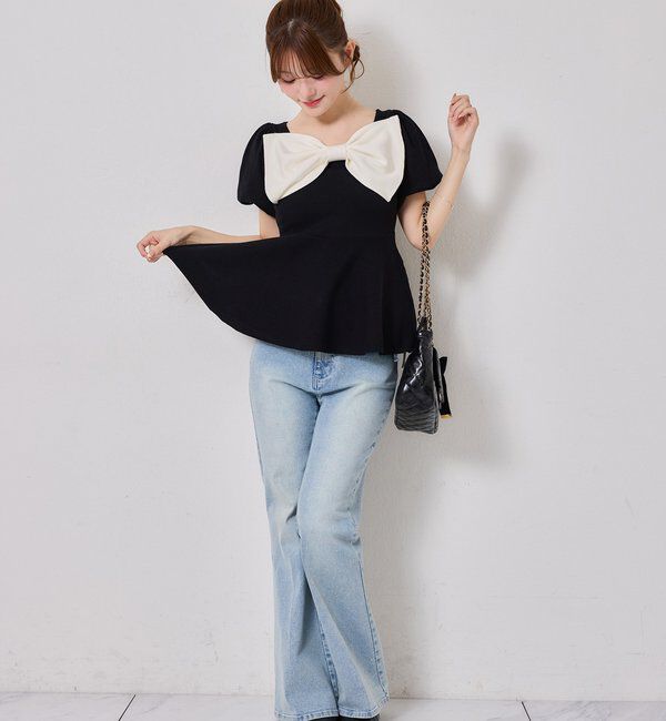  「リボンニットチュニック」|ニット・セーター|
