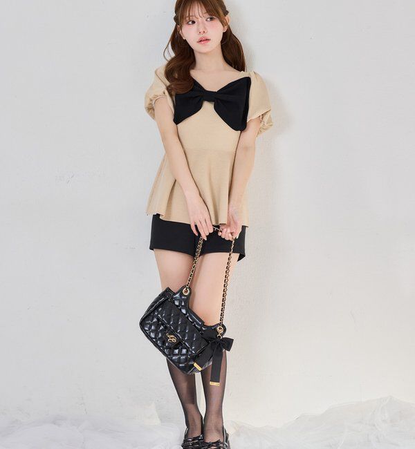  「リボンニットチュニック」|ニット・セーター|