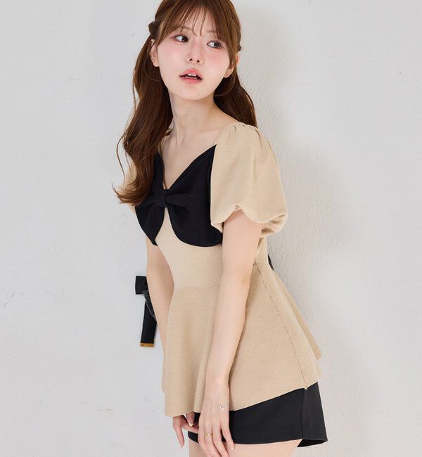  「リボンニットチュニック」|ニット・セーター|