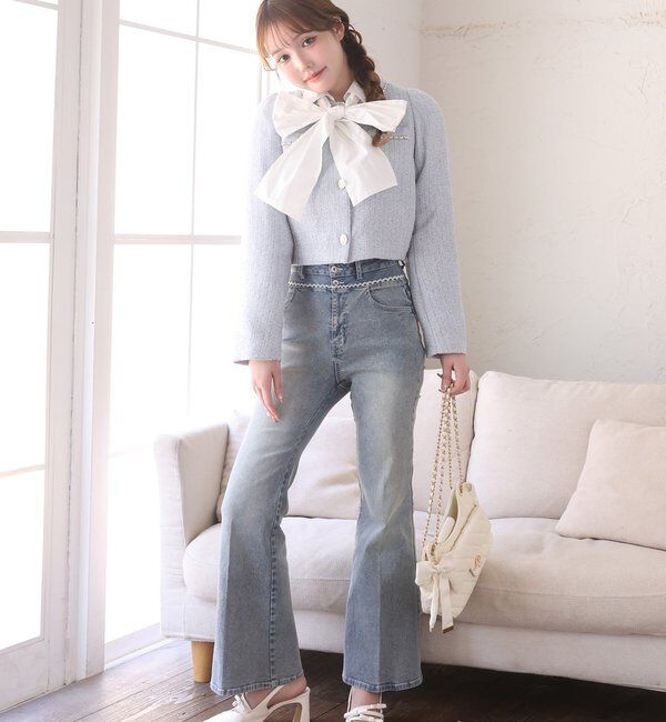  「半袖フロントギャザーボウタイブラウス」|シャツ・ブラウス|